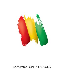 guinea flag, vector illustration on a white background.