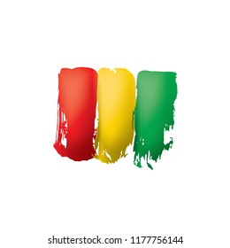 guinea flag, vector illustration on a white background.
