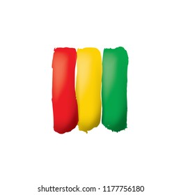 guinea flag, vector illustration on a white background.