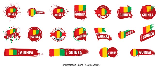 guinea flag, vector illustration on a white background