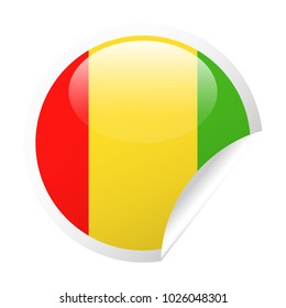 Guinea Flag Vector Round Corner Paper Icon - Illustration