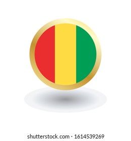 Guinea Flag Vector Round Icon, can be used for independence or other events