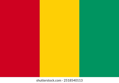 Vector de la bandera de Guinea. Bandera de Guinea signo aislado. Bandera nacional de Guinea icono de símbolo plano para la impresión de cualquier tamaño. EPS 10