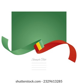 Guinea flag vector. World flags and ribbons. Guinean flag ribbon on abstract color background