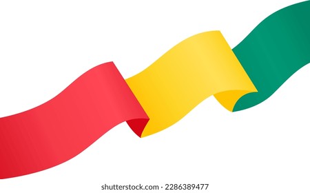  Guinea flag wave isolated on png or transparent background