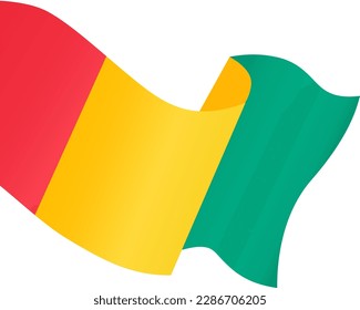  Guinea flag wave isolated on png or transparent background