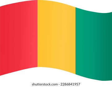  Guinea flag wave isolated on png or transparent background
