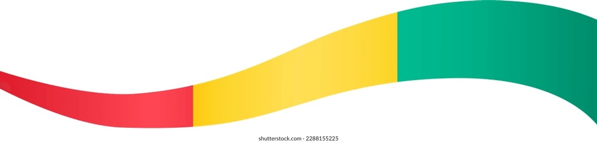  Onda de la bandera de Guinea aislada en el png o fondo transparente