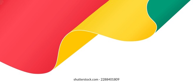  Onda de la bandera de Guinea aislada en el png o fondo transparente