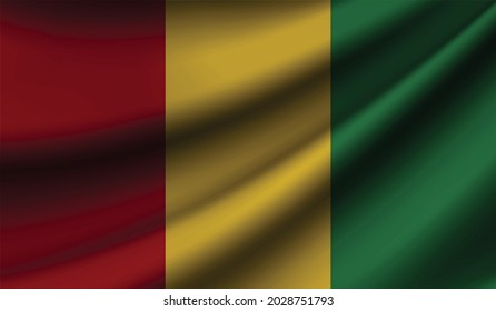 Guinea flag waving. Background for patriotic and national design. Vector illustration
