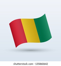 Guinea flag waving form on gray background. Vector illustration.