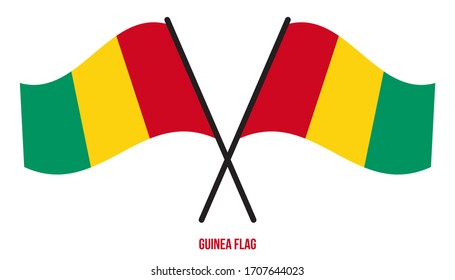 Guinea Flag Waving Vector Illustration on White Background. Guinea National Flag.