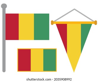 GUINEA FLAGS, COUNTRY AND PENANNTS