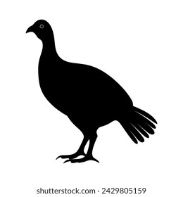 Guinea Fowl Bird Silhouette, Vector silhouette of Guinea Fowls in different positions.