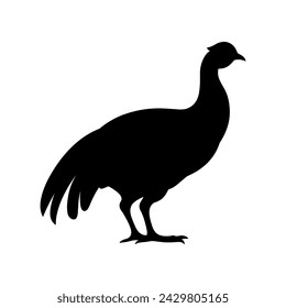 Guinea Fowl Bird Silhouette, Vector silhouette of Guinea Fowls in different positions.