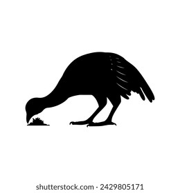 Guinea Fowl Bird Silhouette, Vector silhouette of Guinea Fowls in different positions.