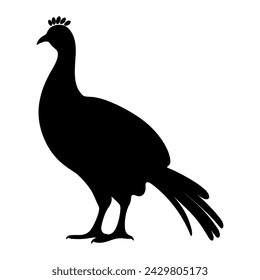 Guinea Fowl Bird Silhouette, Vector silhouette of Guinea Fowls in different positions.