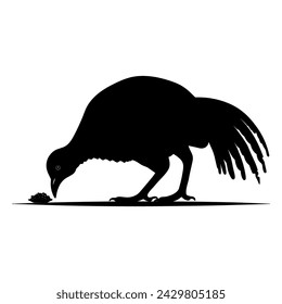 Guinea Fowl Bird Silhouette, Vector silhouette of Guinea Fowls in different positions.