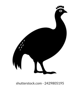 Guinea Fowl Bird Silhouette, Vector silhouette of Guinea Fowls in different positions.