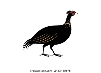 Guinea fowl bird vector art image illustration 