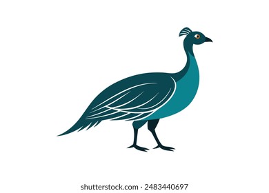 Guinea fowl bird vector art image illustration 