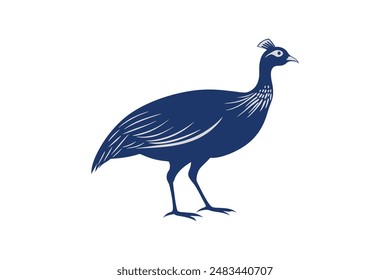 Guinea fowl bird vector art image illustration 