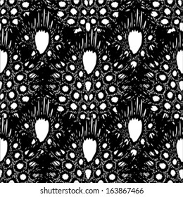 Guinea fowl feathers seamless pattern