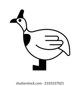 guinea fowl Vector icon which can easily modify or edit

