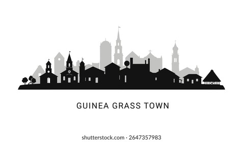 Guinea Grass Town Skyline Minimalist City.