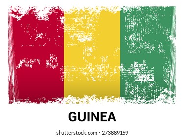 Guinea grunge flag isolated vector in official colors and Proportion Correctly. country's name label in bottom