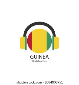 Guinea headphone flag vector on white background. 