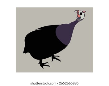 guiné quando ilustração vetorial, guiné galinha ícone cabeça linha arte ilustração vetorial em fundo transparente.