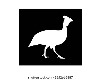 guinea hen vector illustration, guinea fowl head icon line art vector illustration on transparent background.
