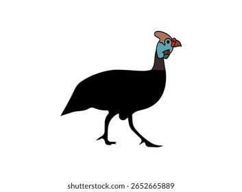 guiné quando ilustração vetorial, guiné galinha ícone cabeça linha arte ilustração vetorial em fundo transparente.