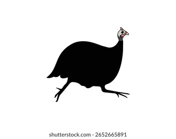guiné quando ilustração vetorial, guiné galinha ícone cabeça linha arte ilustração vetorial em fundo transparente.