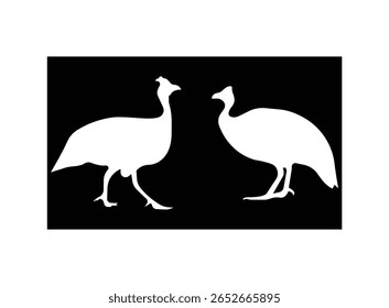 guiné quando ilustração vetorial, guiné galinha ícone cabeça linha arte ilustração vetorial em fundo transparente.