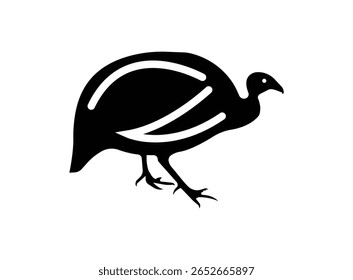 guiné quando ilustração vetorial, guiné galinha ícone cabeça linha arte ilustração vetorial em fundo transparente.