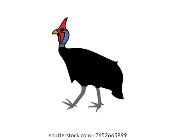 guiné quando ilustração vetorial, guiné galinha ícone cabeça linha arte ilustração vetorial em fundo transparente.
