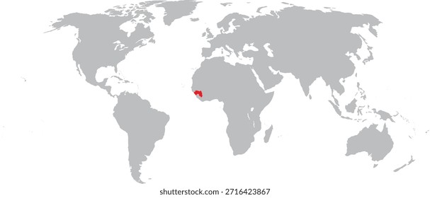 Guinea destacada en el diseño del Vector del mapa mundial