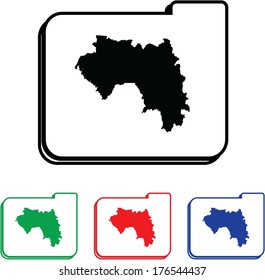 Guinea Icon Illustration with Four Color Variations