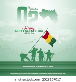 Guinea Independence Day creative social media post free template