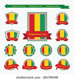 guinea independence day flags infographic design
