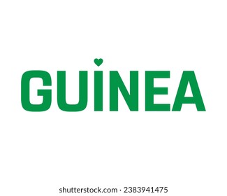 Guinea Independence Day, Independence Day Guinea, Guinea, Guinea with heart, National Flag, 2 October, 2nd October, Independence Day, National Day, Heart Icon, Green, Typographic Design, vector, Edit
