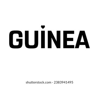 Guinea Independence day, Independence day Guinea, Guinea, Guinea with heart, National Flag, 2 October, 2nd October, Independence Day, National Day, Heart Icon, Black, Typographic Design, vector, Eps