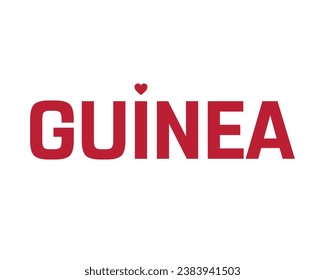 Guinea Independence day, Independence day Guinea, Guinea, Guinea with heart, National Flag, 2 October, 2nd October, Independence Day, National Day, Heart Icon, Typographic Design, vector, Editable Eps