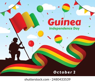 Guinea Independence Day, October 2. Vector illustration

