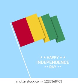 Guinea Independence day typographic design with flag vector