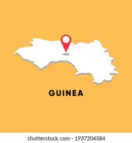 Guinea Isometric map with location icon vector illustration design