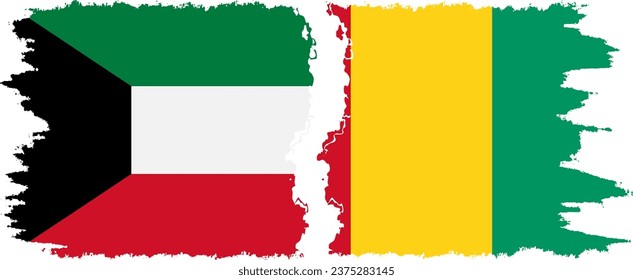 Conexión de banderas de Guinea y Kuwait, vector