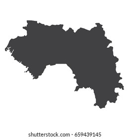 Guinea map in black on a white background. Vector illustration